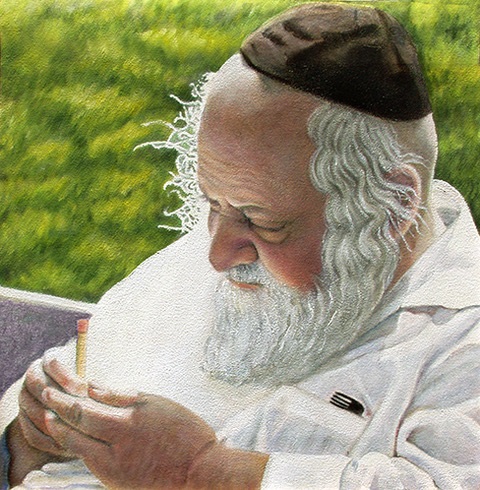 "The Rabbi" by Jane Kirkwood. Oil, 13 x 13 inches. Courtesy Full Moon Arts Center.