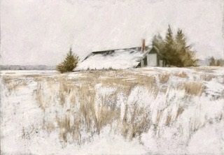"Wainscott Winter" by Terry Elkins. Pastel. Courtesy MM Fine Art.